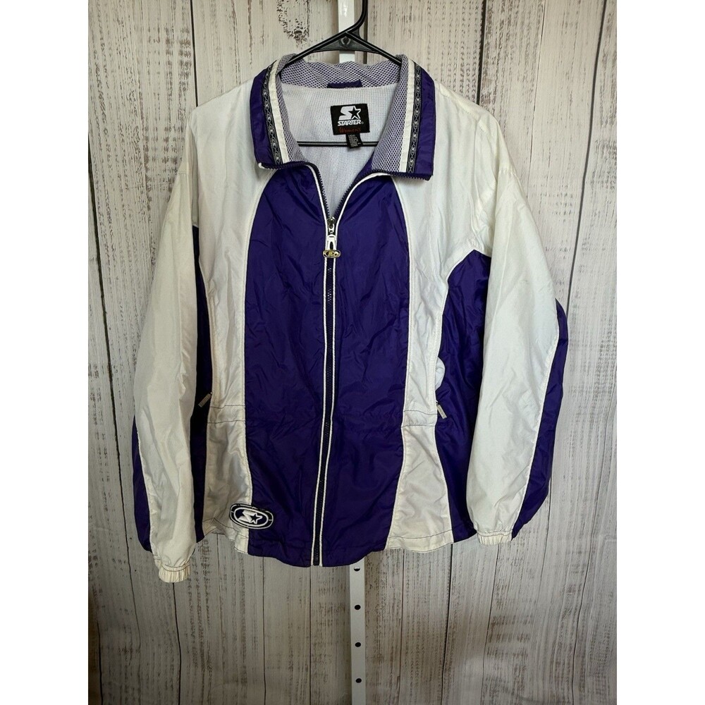 Vintage Starter Women’s Purple & White Windbreaker Jacket Medium